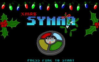 Screenshot: Xmas Syman Title screen - Amiga game, png image